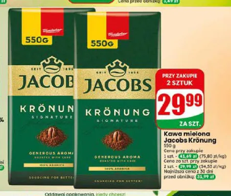 Kawa mielona Jacobs Krönung promocja w Dino