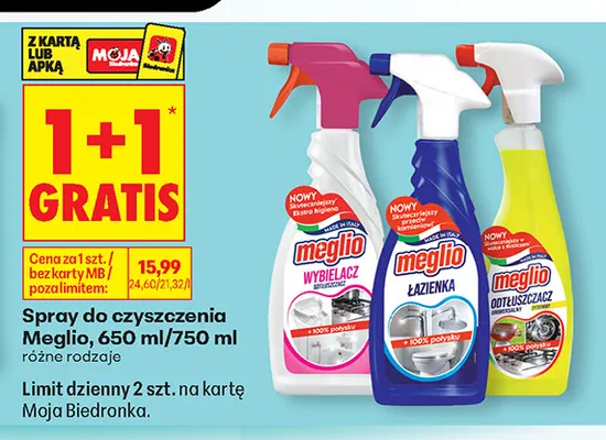 Spray do czyszczenia Meglio promocja w Biedronka