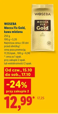 Kawa mielona Woseba Mocca Fix Gold promocja w Lidl