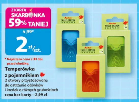 Temperówka z pojemnikiem Auchan promocja w Auchan