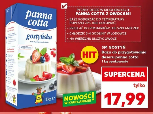 Baza do przygotowania deseru panna cotta SM Gostyń promocja w Kaufland