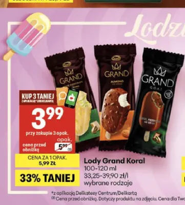 Lody Grand promocja w Delikatesy Centrum