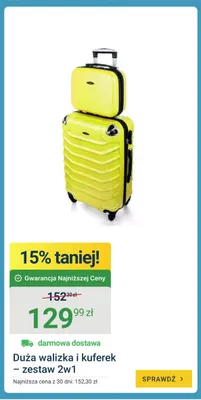 Zestaw duża walizka + kuferek promocja w ERLI