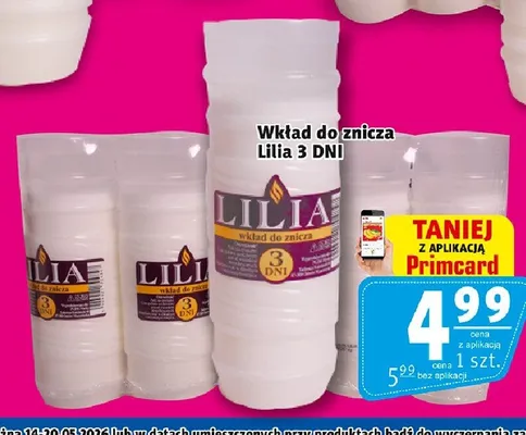 Wkład do znicza Lilia 3 DNI promocja w Prim Market