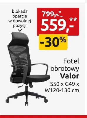 Fotel obrotowy Valor promocja w Black Red White