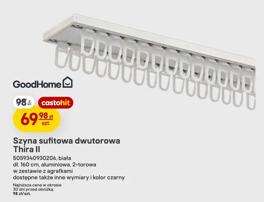 Szyna sufitowa dwutorowa Thira Ii GoodHome promocja w Castorama