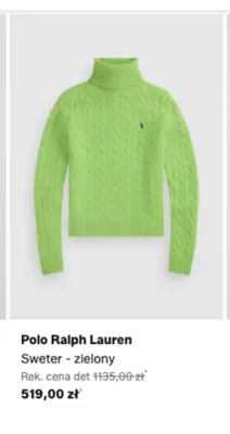 Sweter Polo Ralph Lauren zielony promocja w Lounge by Zalando