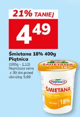 Śmietana 18% promocja w Hitpol
