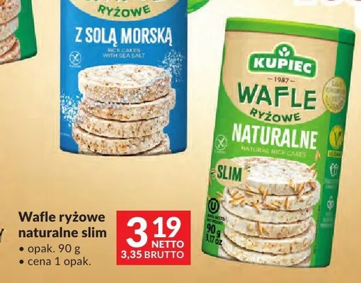 Wafle ryżowe naturalne slim Kupiec promocja w Makro