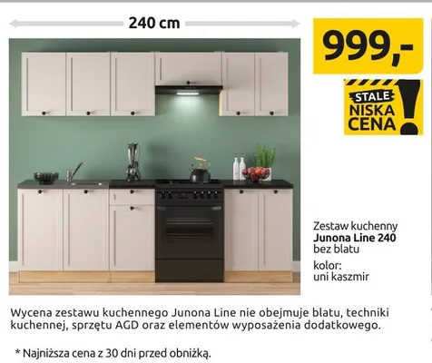 Zestaw kuchenny Junona Line 240 bez blatu kolor: uni kaszmir promocja w Black Red White