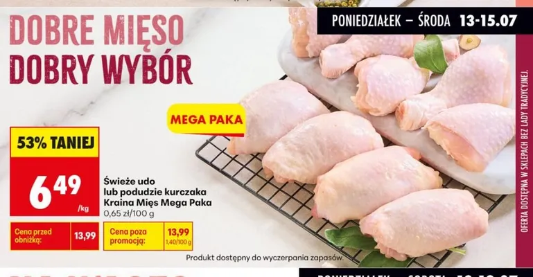 Świeże podudzie kurczaka Kraina Mięs Mega Paka promocja w Biedronka