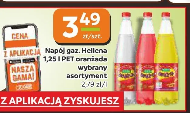 Napój gazowany Hellena oranżada 1,25l PET promocja w Społem Częstochowa