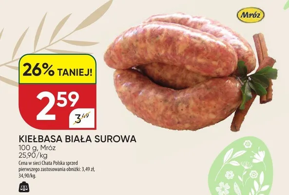 Kiełbasa biała surowa promocja w Chata Polska