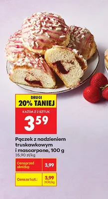 Pączek z nadzieniem truskawkowym i mascarpone promocja w Biedronka
