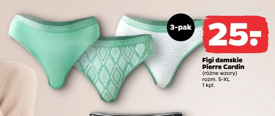 Figi damskie Pierre Cardin 3-pak promocja w Netto