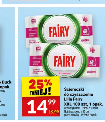 Ściereczki do czyszczenia Lilia Fairy XXL promocja w Twój Market