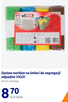 Zestaw worków na śmieci do segregacji odpadów ViGO! 35 l promocja w Action