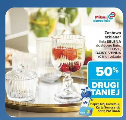 Zastawa szklana Selena Love promocja w Carrefour