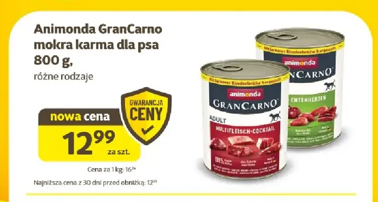 Animonda GranCarno mokra karma dla psa promocja w Super Zoo