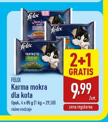 Karma mokra dla kota Felix Fantastic 4-pak 85 g promocja w Aldi