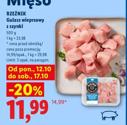 Gulasz wieprzowy z szynki Rzeźnik promocja w Lidl