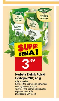 Herbata ziołowa Herbapol Zielnik Polski mięta promocja w Twój Market