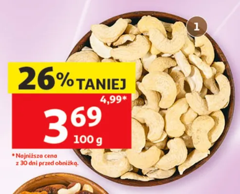 Orzechy nerkowca połówki promocja w Auchan