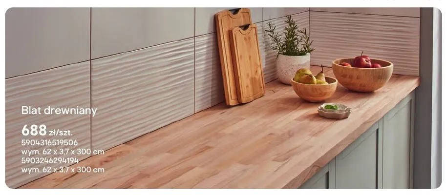 Blat drewniany 62x3,7x300cm promocja w Castorama