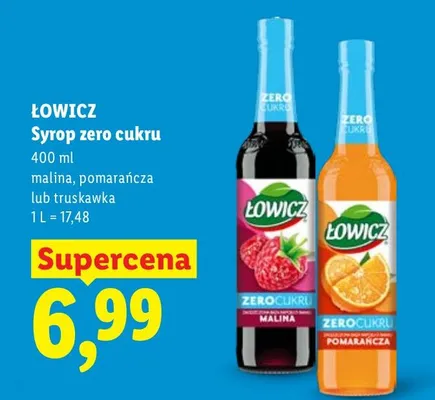 Syrop zero cukru pomarańcza promocja w Lidl