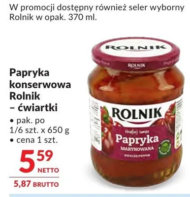 Papryka konserwowa Rolnik – ćwiartki promocja w Makro