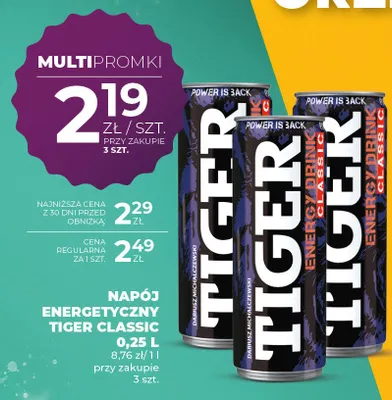 Napój energetyczny Tiger Classic promocja w Duży Ben