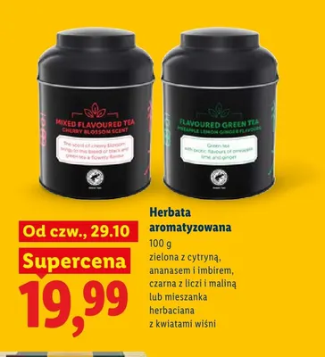 Herbata aromatyzowana zielona z cytryną, ananasem i imbirem promocja w Lidl