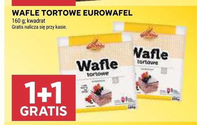 Wafle tortowe kwadrat Eurowafel promocja w Stokrotka