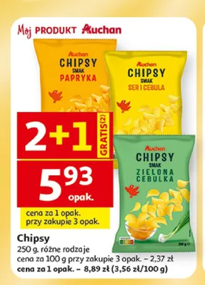 Chipsy o smaku papryki Auchan promocja w Auchan