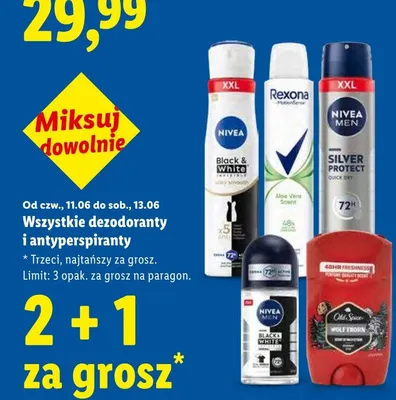 Dezodorant roll-on Nivea Men Silver Protect promocja w Lidl