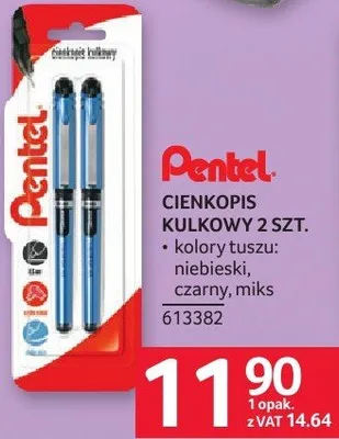Cienkopis kulkowy 2 szt. Pentel promocja w Selgros