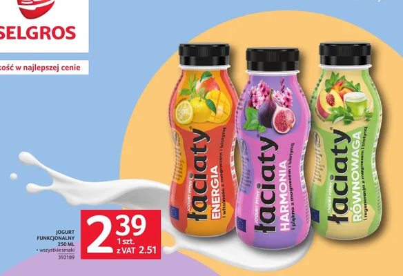 Jogurt pitny funkcjonalny Łaciate Harmonia promocja w Selgros
