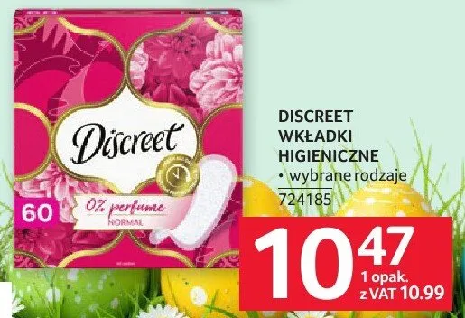 Wkładki higieniczne DISCREET 60 szt. promocja w Selgros