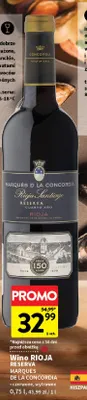 Wino czerwone Rioja Reserva Marqués de La Concordia promocja w Intermarche
