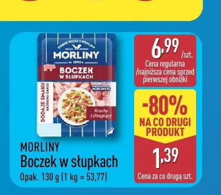 Boczek w słupkach Morliny promocja w Aldi