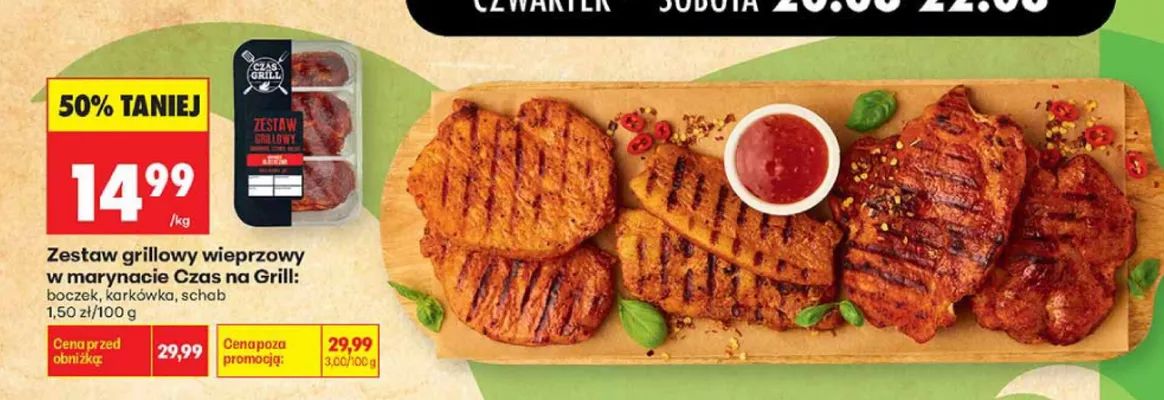 Zestaw grillowy wieprzowy w marynacie Czas na Grill promocja w Biedronka