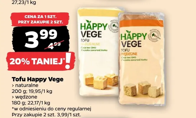 Tofu wędzone Happy Vege promocja w Netto
