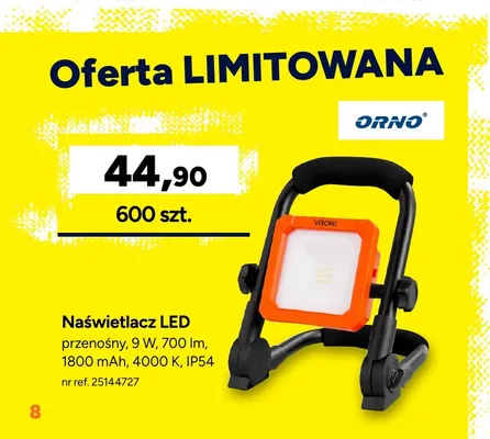 Naświetlacz LED przenośny Orno promocja w Bricoman