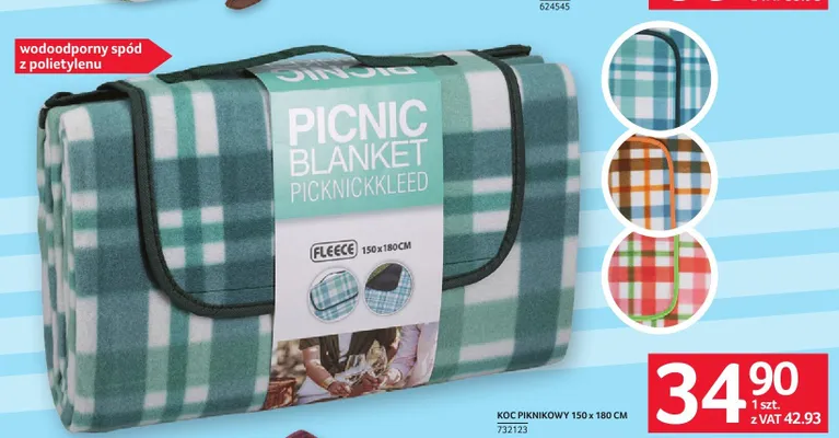 Koc piknikowy 150x180 cm promocja w Selgros