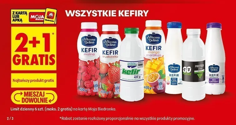 Kefir mango marakuja Mleczna Dolina promocja w Biedronka