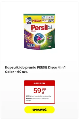 Kapsułki do prania Persil Discs 4 in 1 Color promocja w Media Expert