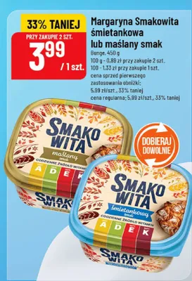 Margaryna śmietankowa lub maślany smak promocja w POLOmarket