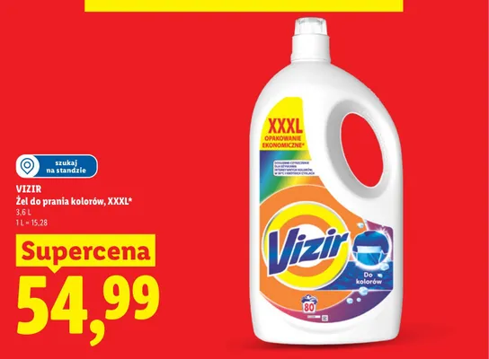 Żel do prania kolorów Vizir XXXL promocja w Lidl
