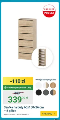 Szafka na buty 60x150x36 cm – 6 półek promocja w ERLI