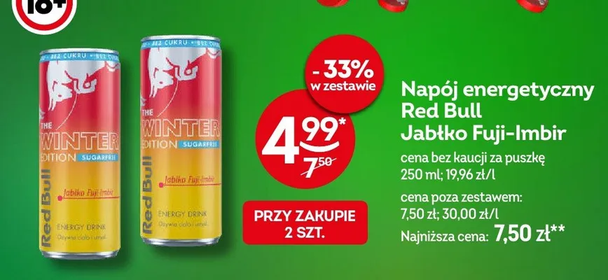 Napój energetyczny Red Bull Jabłko Fuji-Imbir promocja w Żabka